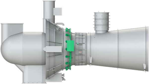 Hacker Bulb and Open-Pit Turbine, Side Elevation
